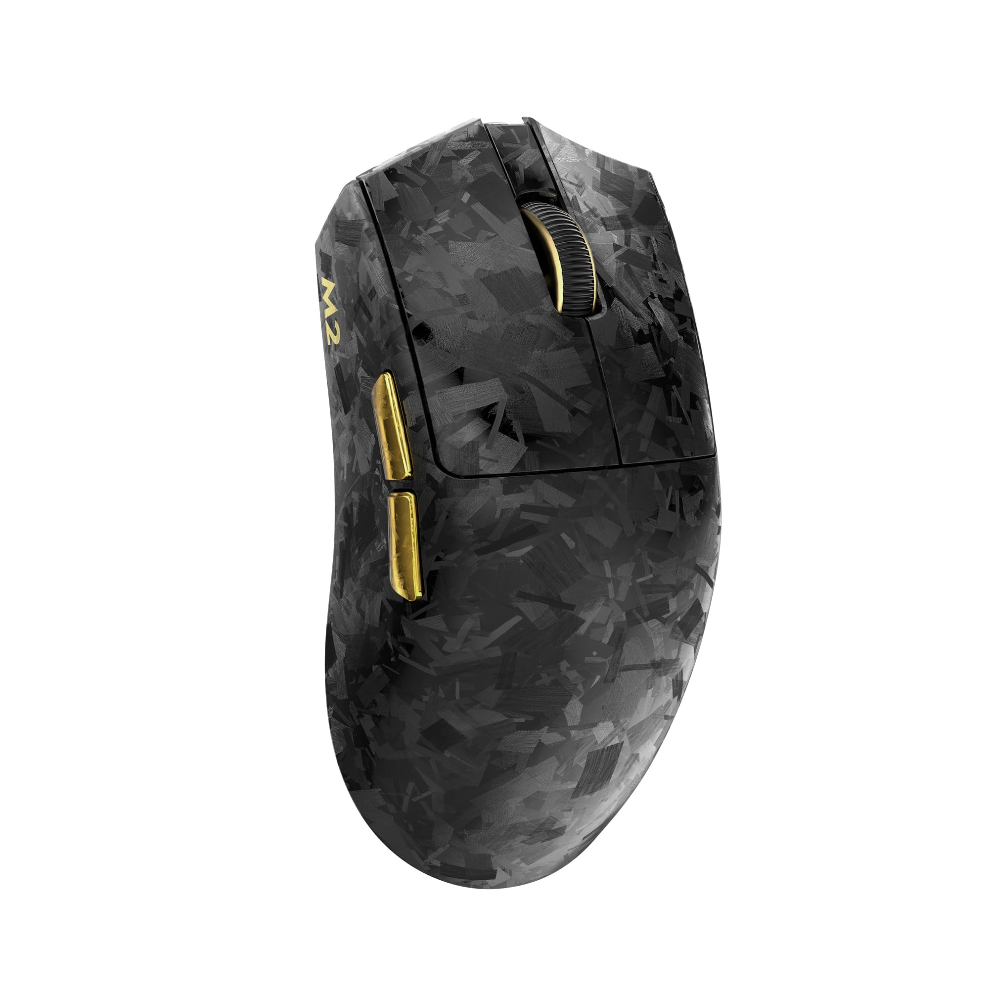 YUNZII M2 Mouse Wireless Gaming Doppio 8K, PAW3395, 6-Level DPI (Nero) | Fino 30000 DPI, 65g, Vernice Effetto Fibra di Carbonio, Personalizzazione Tramite Software, USB-C/BT/2,4 GHz, Batteria 500mAh
