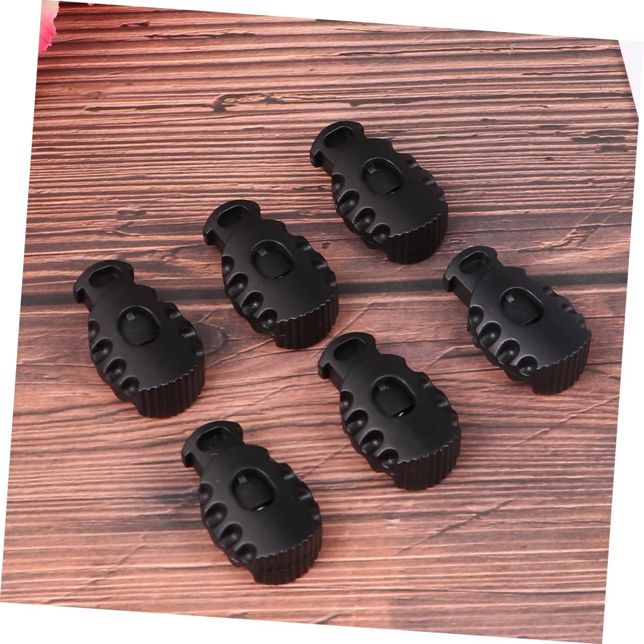 Djusting Toggle Spring Buckle Rope 50 Pcs Plastic Cord Locks Double Hole Spring Fastener for Camping Hiking Lanyard