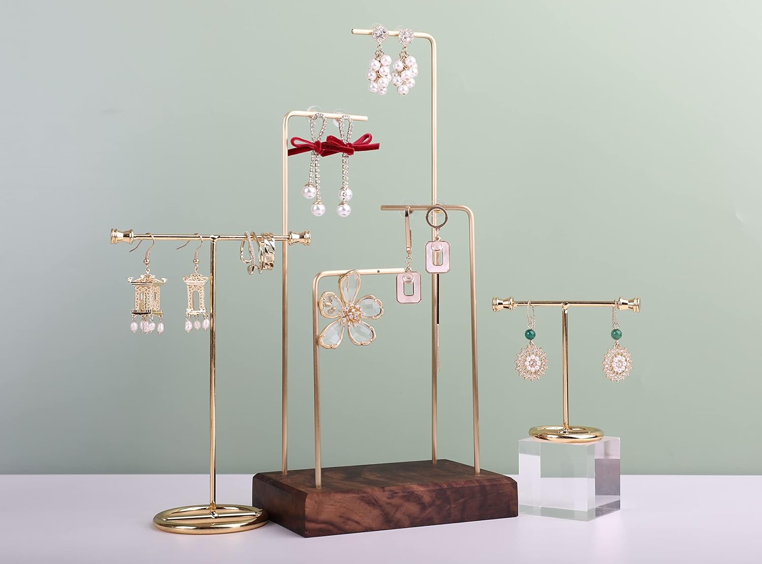 GemeShou 2pcs T Bar Earring Display Stand for selling Gold Metal Jewelry earring holders - Image 4
