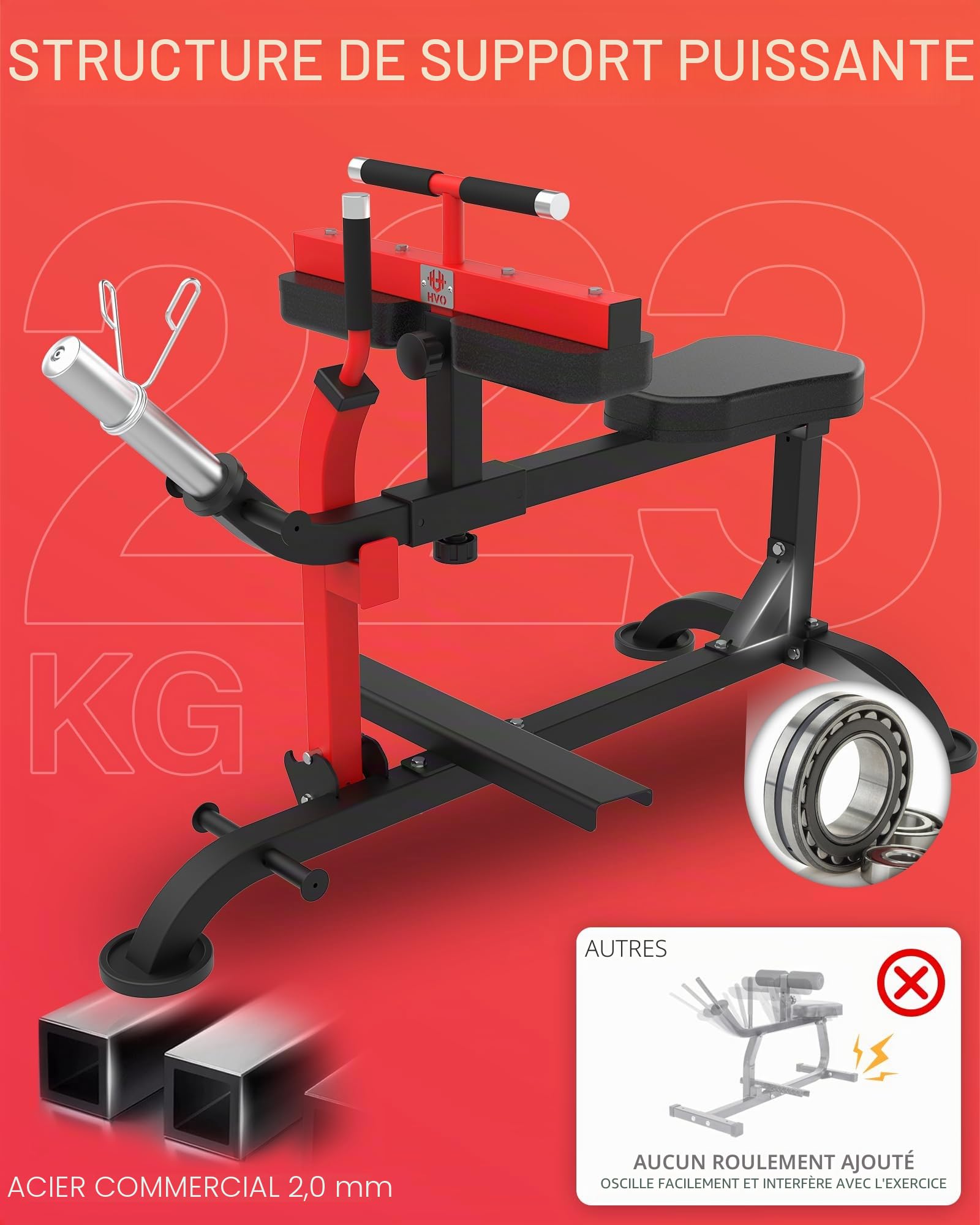 HVO Machine à Mollets Assis: Appareil d'entraînement pour Jambes à Domicile en Position Assise Seated Calf Raise Machine