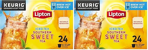 Lipton Cápsulas K-Cup de té helado, té negro dulce sureño, 24 cápsulas (paquete de 2)