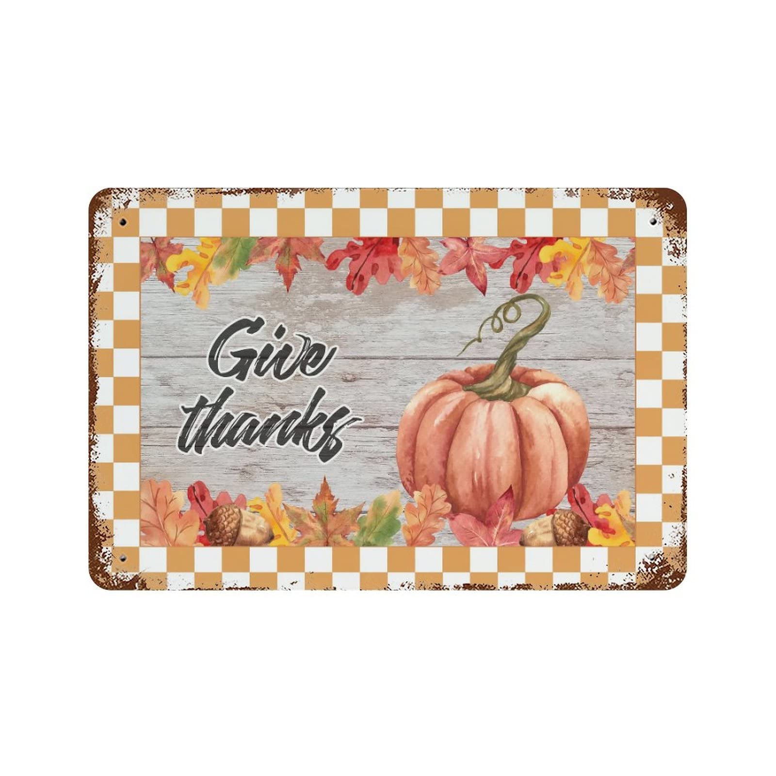 Panneau Thanksgiving Day en aluminium de 30x45 cm pour decoration de bar et maison