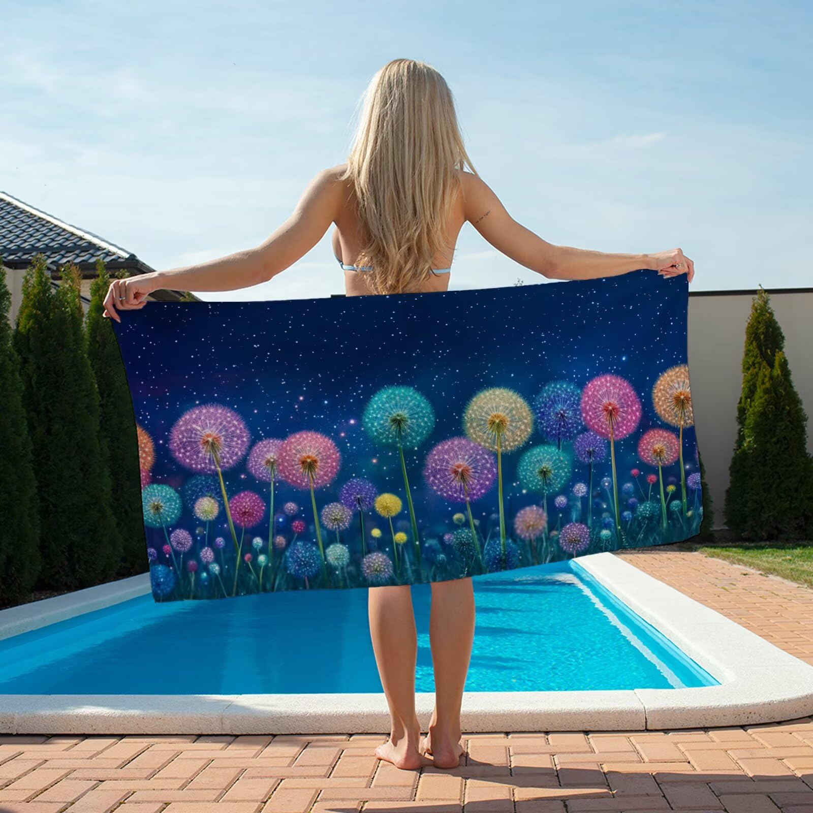 2 szt., bardzo duże 100 x 220 cm, niebieski, szybkoschnący ręcznik z mikrofibry, bez piasku i plażowy, lekki podróżny, kompaktowy ręcznik kempingowy z torbą do przechowywania, chłonny dla kobiet