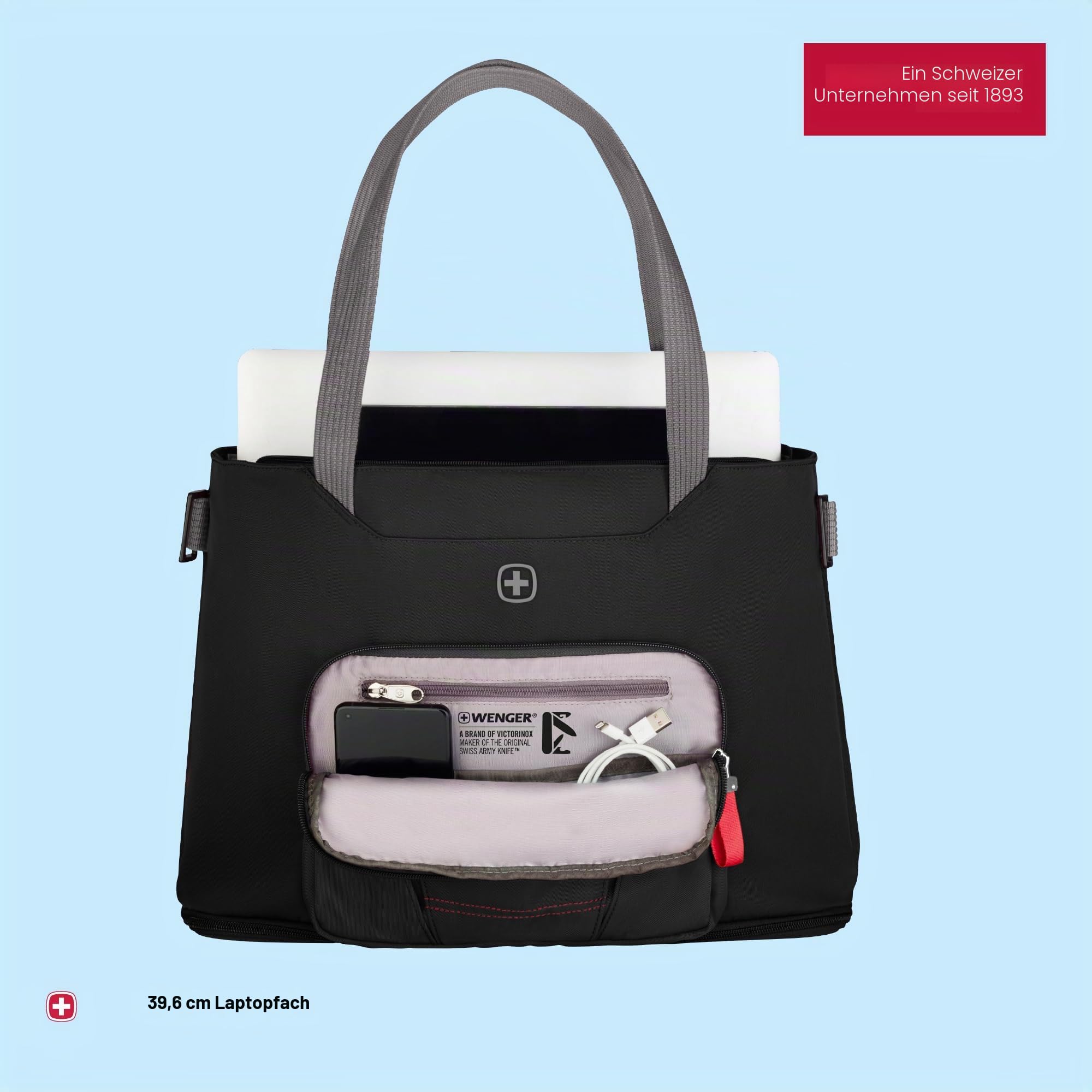 WENGER Motion Laptop-Tasche mit Tabletfach, Notebook bis 15,6 Zoll, Business Uni Schule Reisen