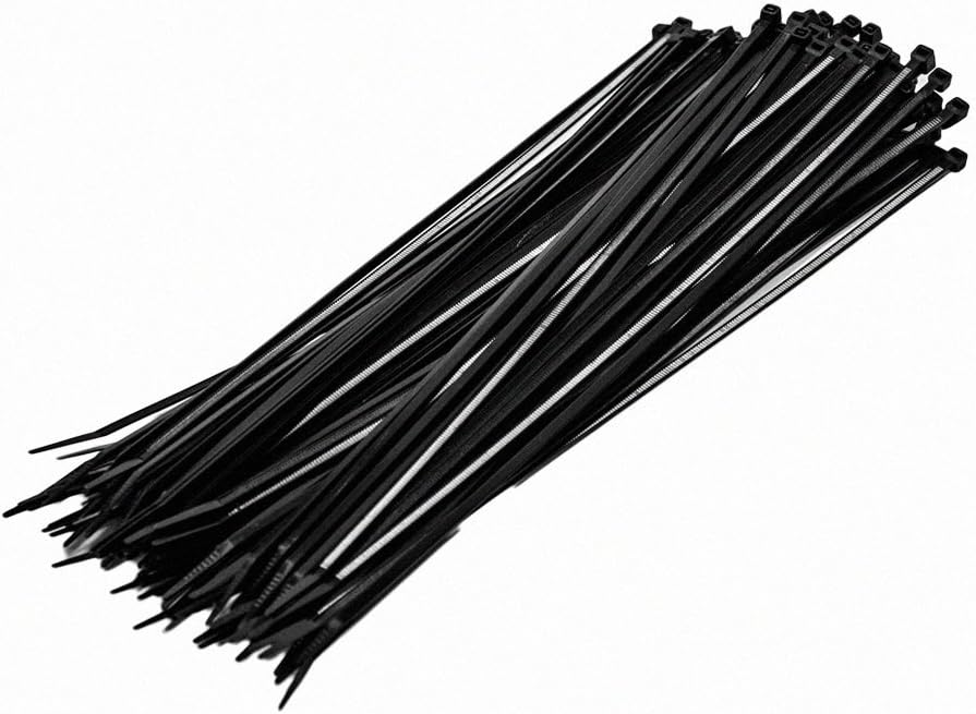NavePoint 12 Inch Nylon UV Resistant Cable Wire Zip Tie 40 lbs - Black 1000 Pack Lot Pcs Qty