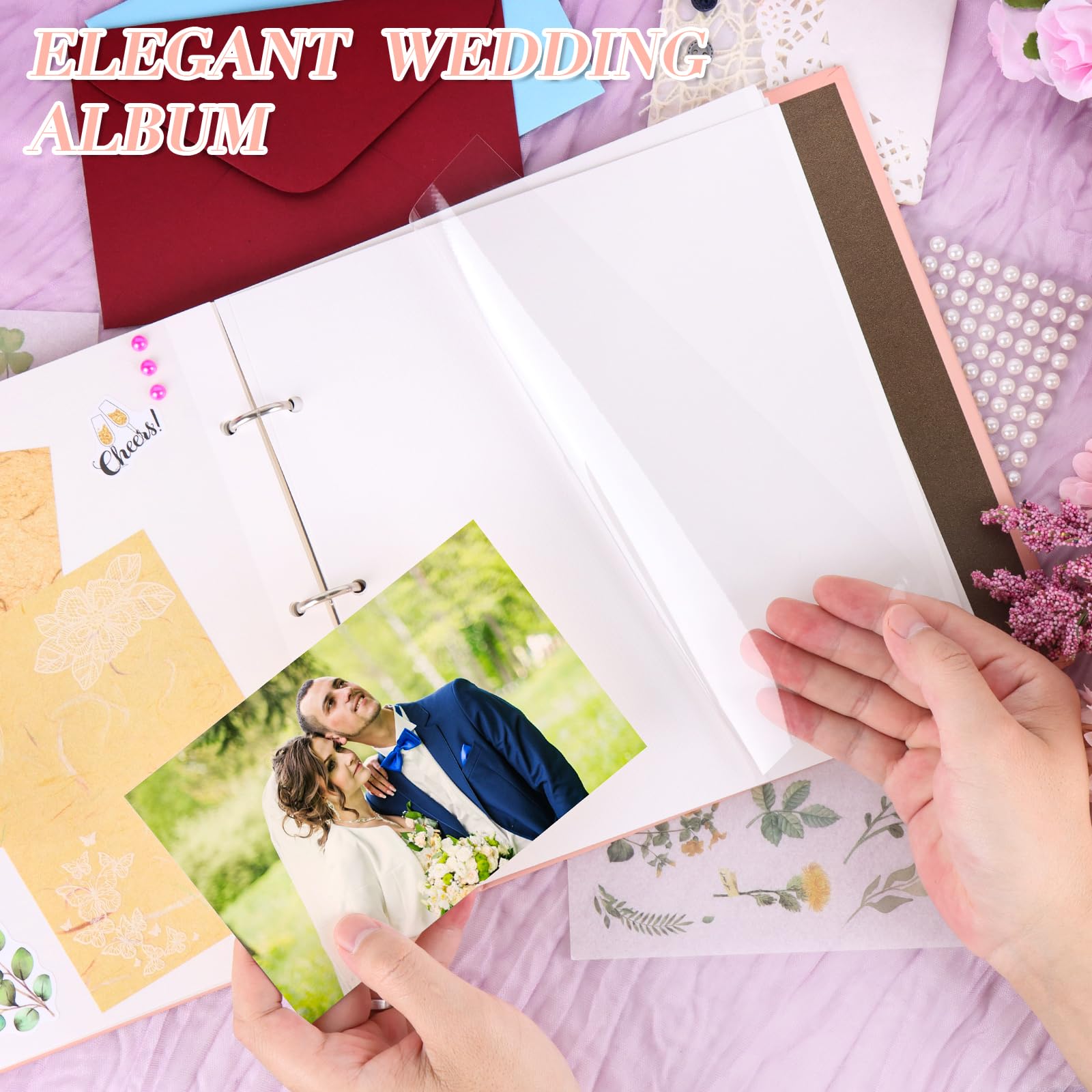 Kit de álbum de fotos de boda, álbum de recortes, letras a la novia