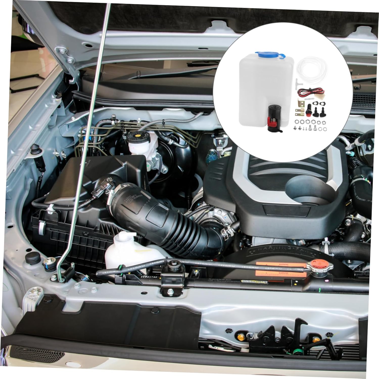 Mobestech 3sets Automotive Windshield Washer Pump Kit Easy Install Reservoir Bottle Washer Fluid Tank