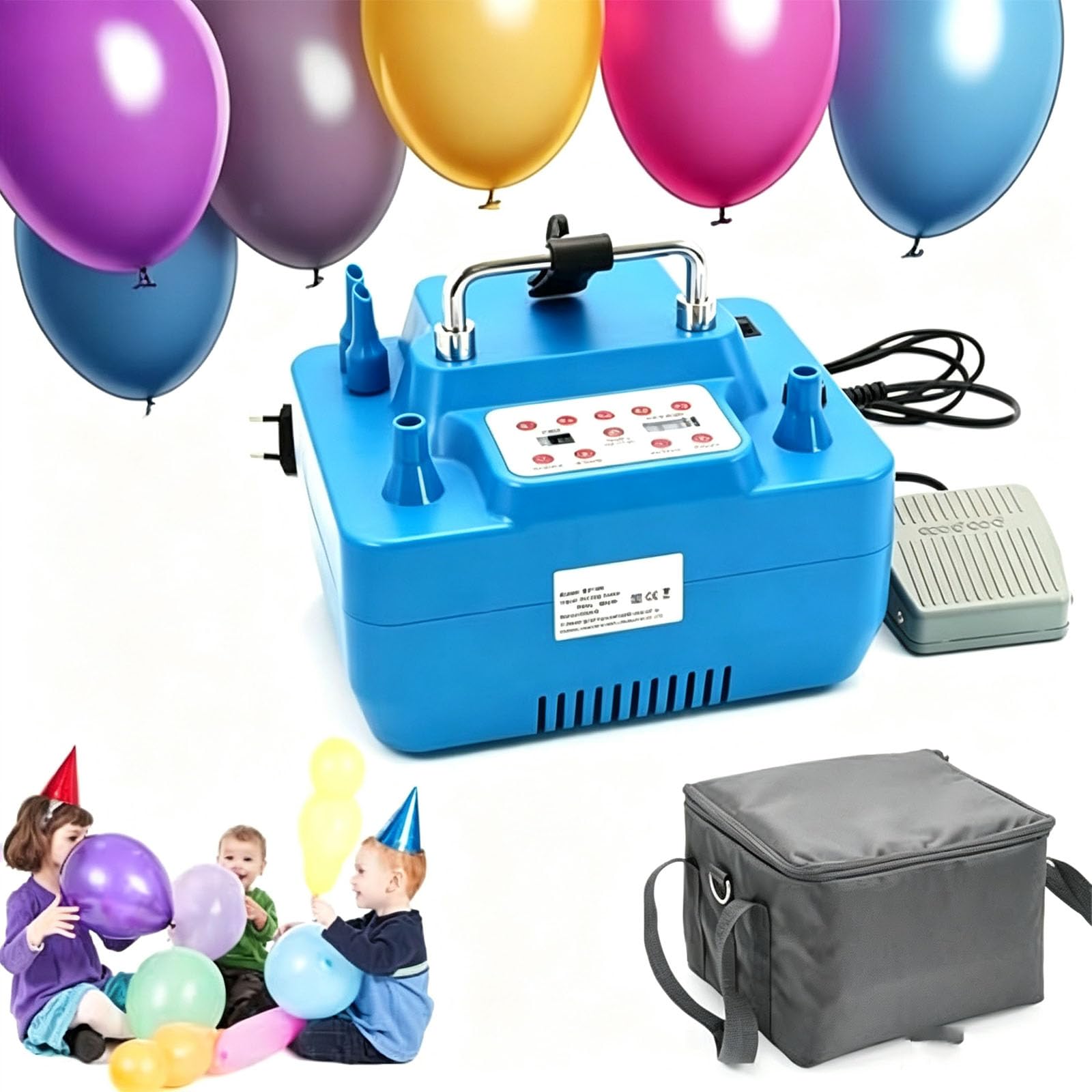 Gonfiatore Professionale A Doppio Foro Da 800 W, Gonfiatore Per Palloncini A Doppio Ugello, Pompa Ad Aria Elettrica Con Timer E Gonfiatore Quantitativo Per Palloncini Per Feste/matrimoni