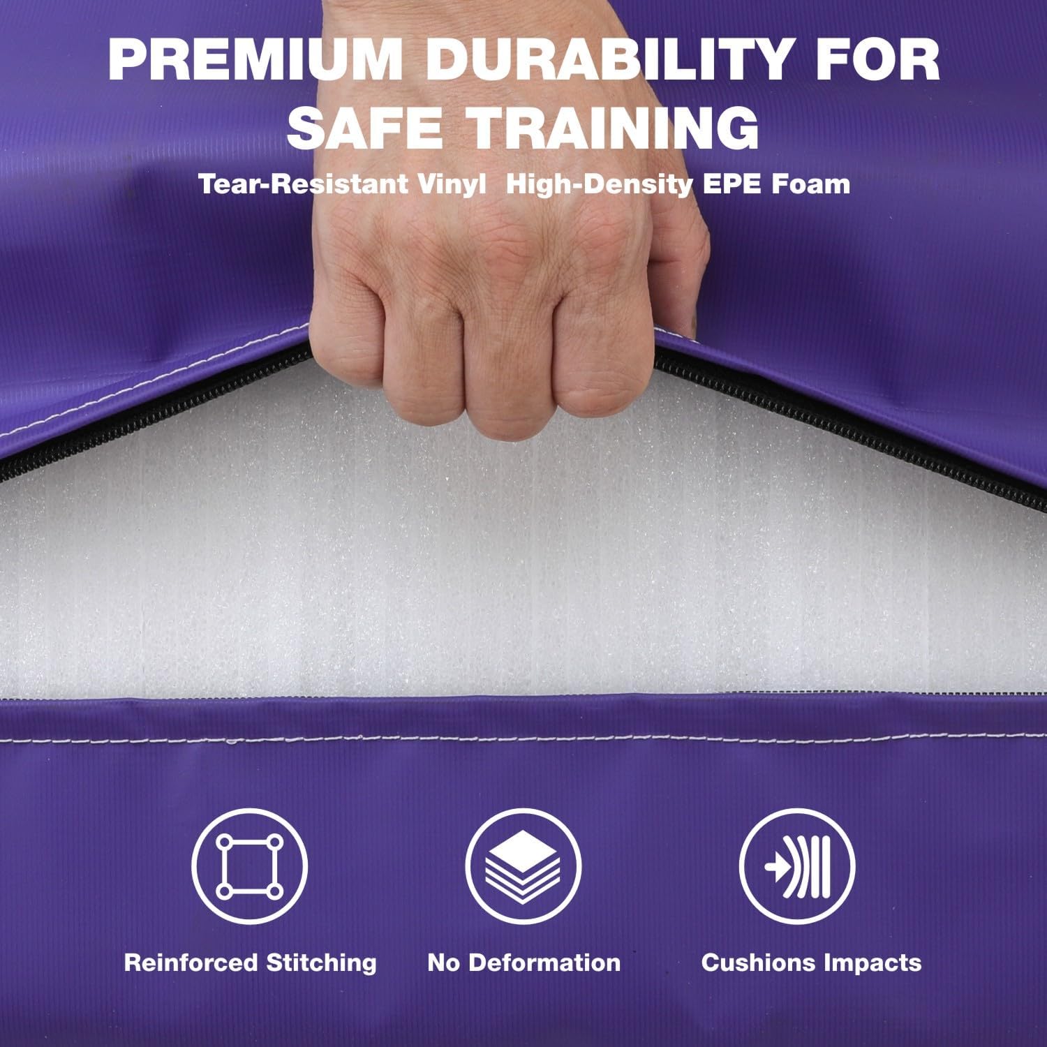 Octagon Tumbler 24.4" x 29" Octagon Gymnastics Mat Skill Shape Handsprings Backbend Somersault Tumbling Trainer for Home Gym Fitness (Purple & Pink)