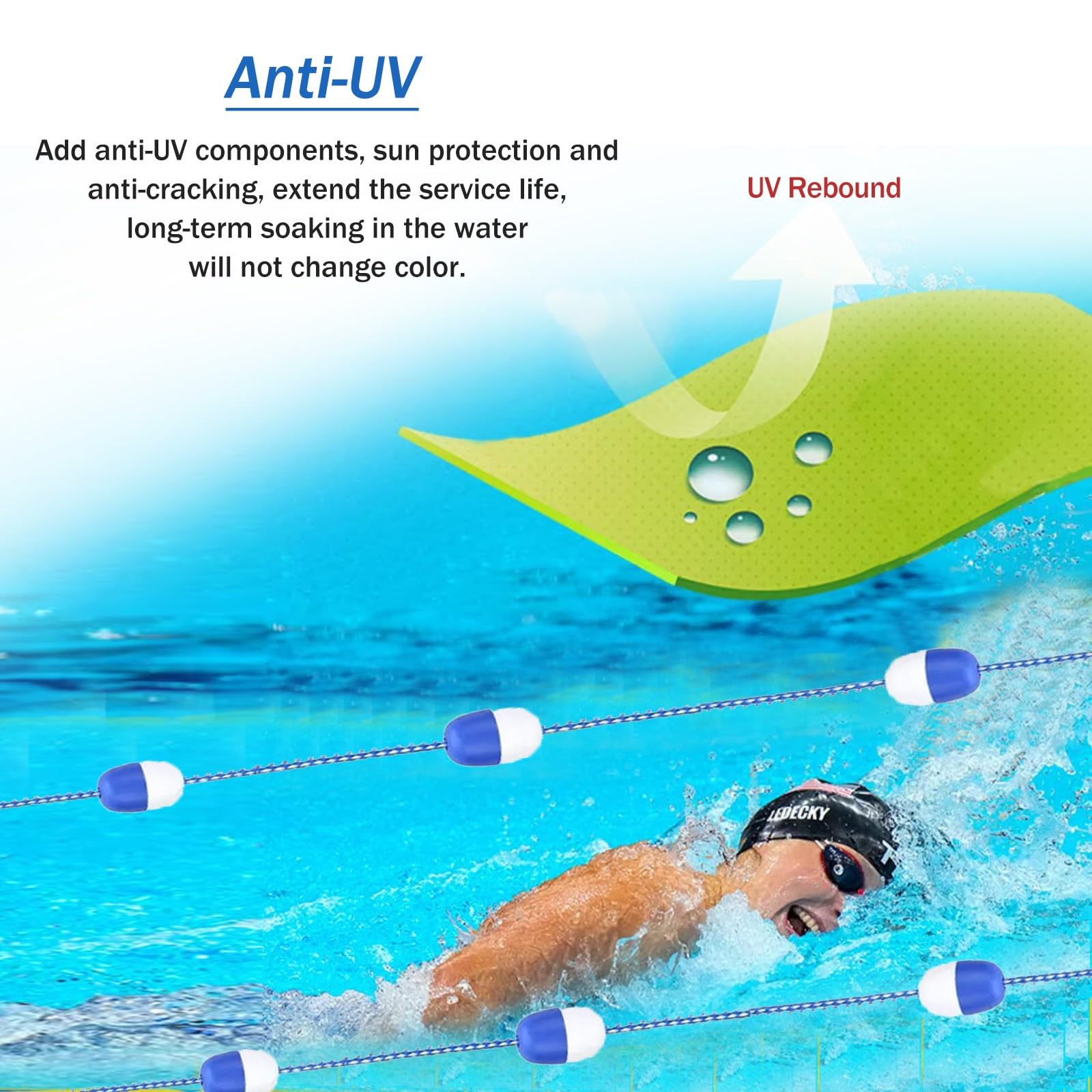 Cuerda Divisoria De Seguridad para Piscinas, Línea Flotante, Kits De Cuerda Divisoria De Seguridad para Piscinas, 16 Pies, 18 Pies, 20 Pies, 22 Pies, 25 Pies, 30 Pie,Blue-white-13ft/4m Long