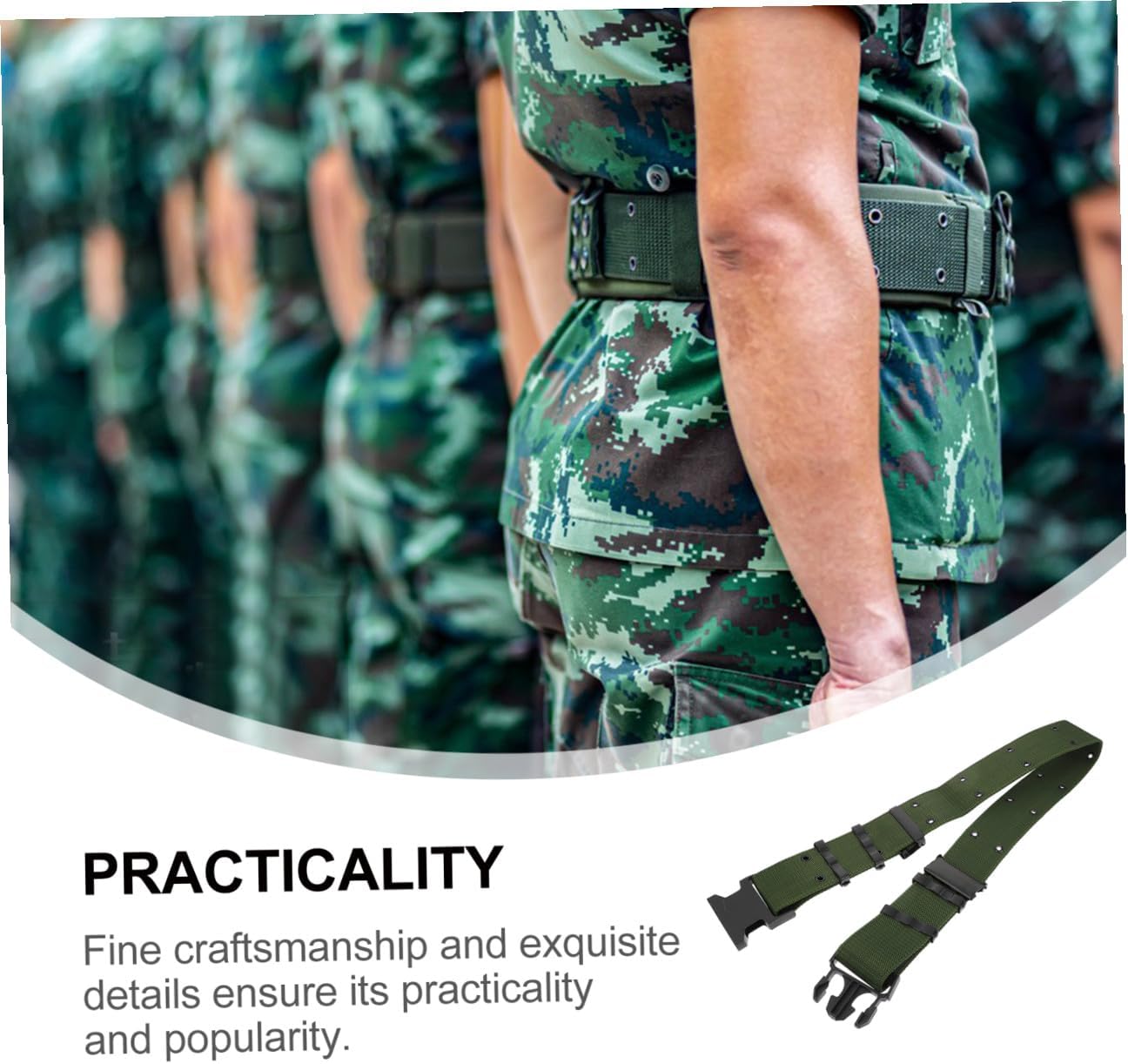 VANZACK 1Pc Heavy Duty Multifunctional Outdoor Waist Belt for Hunting Camping Fishing and Field Operations Durable Webbing Design for Guards