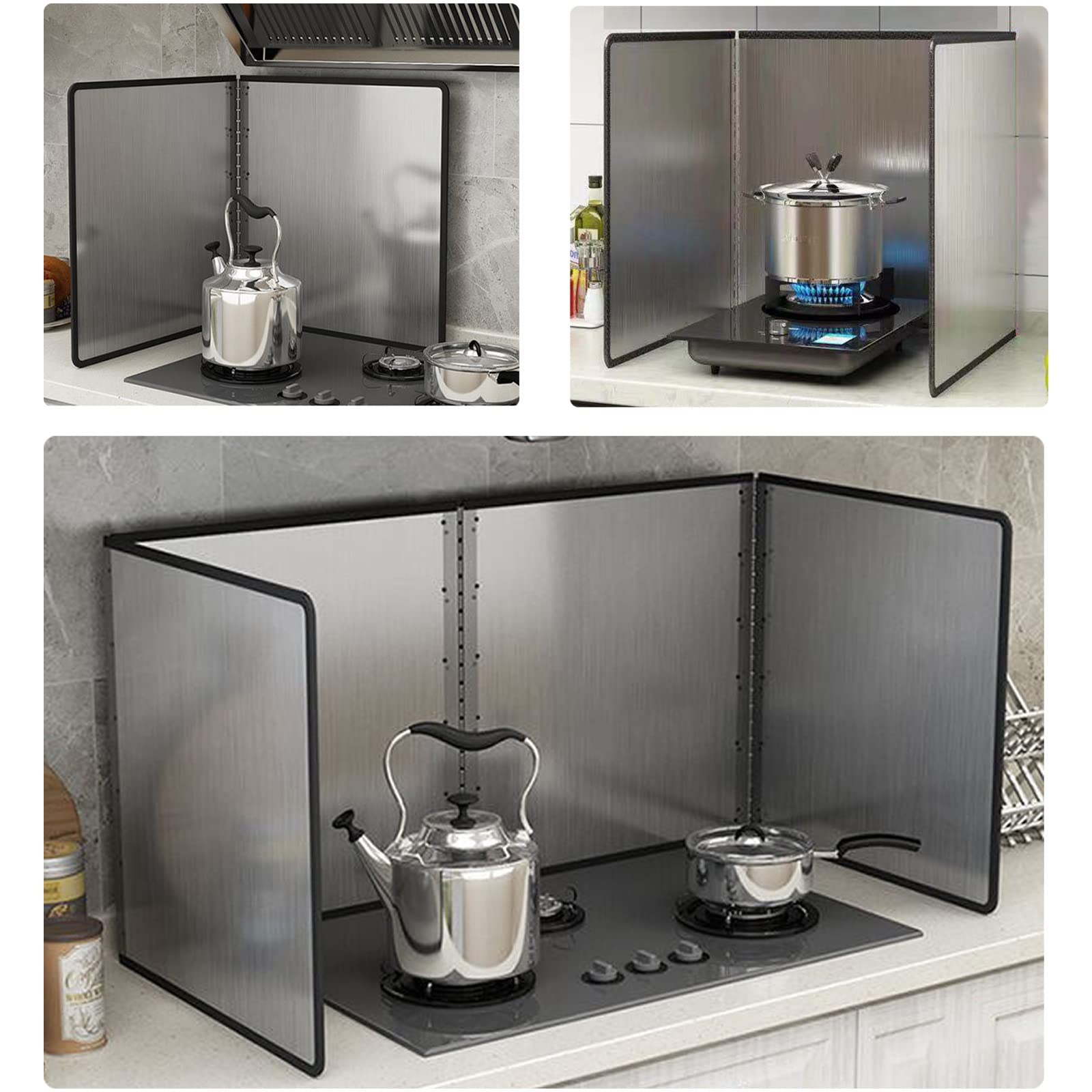 Déflecteur D'huile, Protection Anti-éClaboussures D'Huile, Résistant Aux Éclaboussures Pour Outils De Cuisine, Pliable, En Acier Inoxydable, pour Cuisinière, Cuisinière À Gaz, Poêle À Frire ( Size : 4