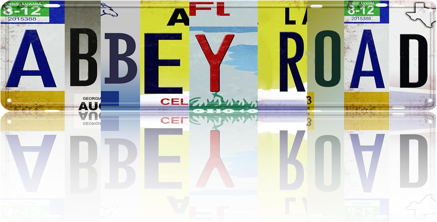 Vintage Road Tin Sign Retro Metal Abbey Road Street Signs for Cool Stuff Stylish Wall Art Decor Gift for Home Bathroom Kitchen Fence and Gothic Wall Decor in Every Room 16x4 in