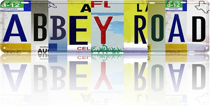 Vintage Road Tin Sign Retro Metal Abbey Road Street Signs 16x4 in