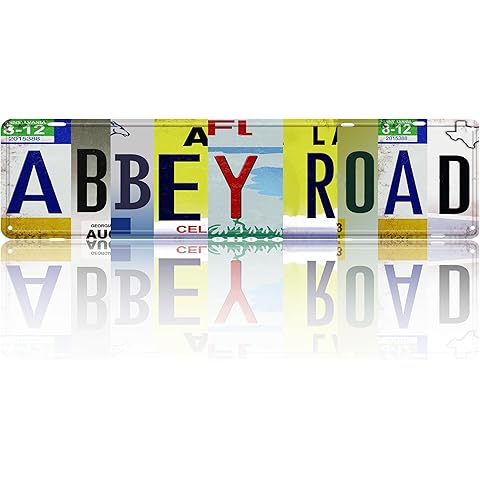 Vintage Road Tin Sign Retro Metal Abbey Road Street Signs for Cool Stuff Stylish Wa...