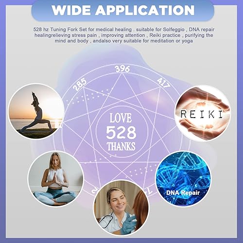 Miniatura 28 de Pesas de diapasón de 128 Hz de aluminio de grado clínico nervio/sensorial con martillo de silicona negro, paño de limpieza y estuche de fieltro