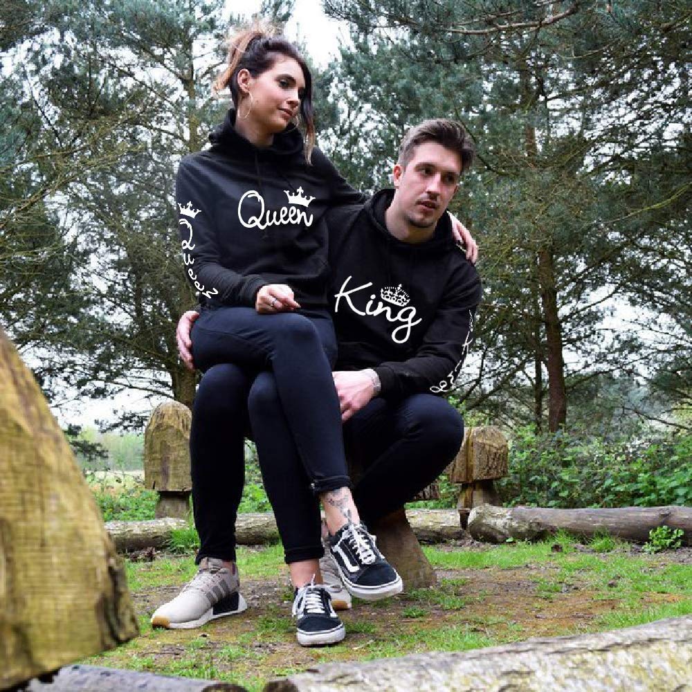 Couple Partenaire Sweat à Capuche Hoodie King Queen