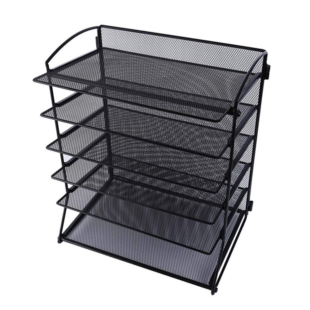 Estantes para Archivos, Sistema de organización de bandejas para Cartas, 5 Pisos, Organizador de Oficina, Organizador de bandejas para Cartas multifuncionales de Metal de Malla (A 39 * 33 * 39.5cm)