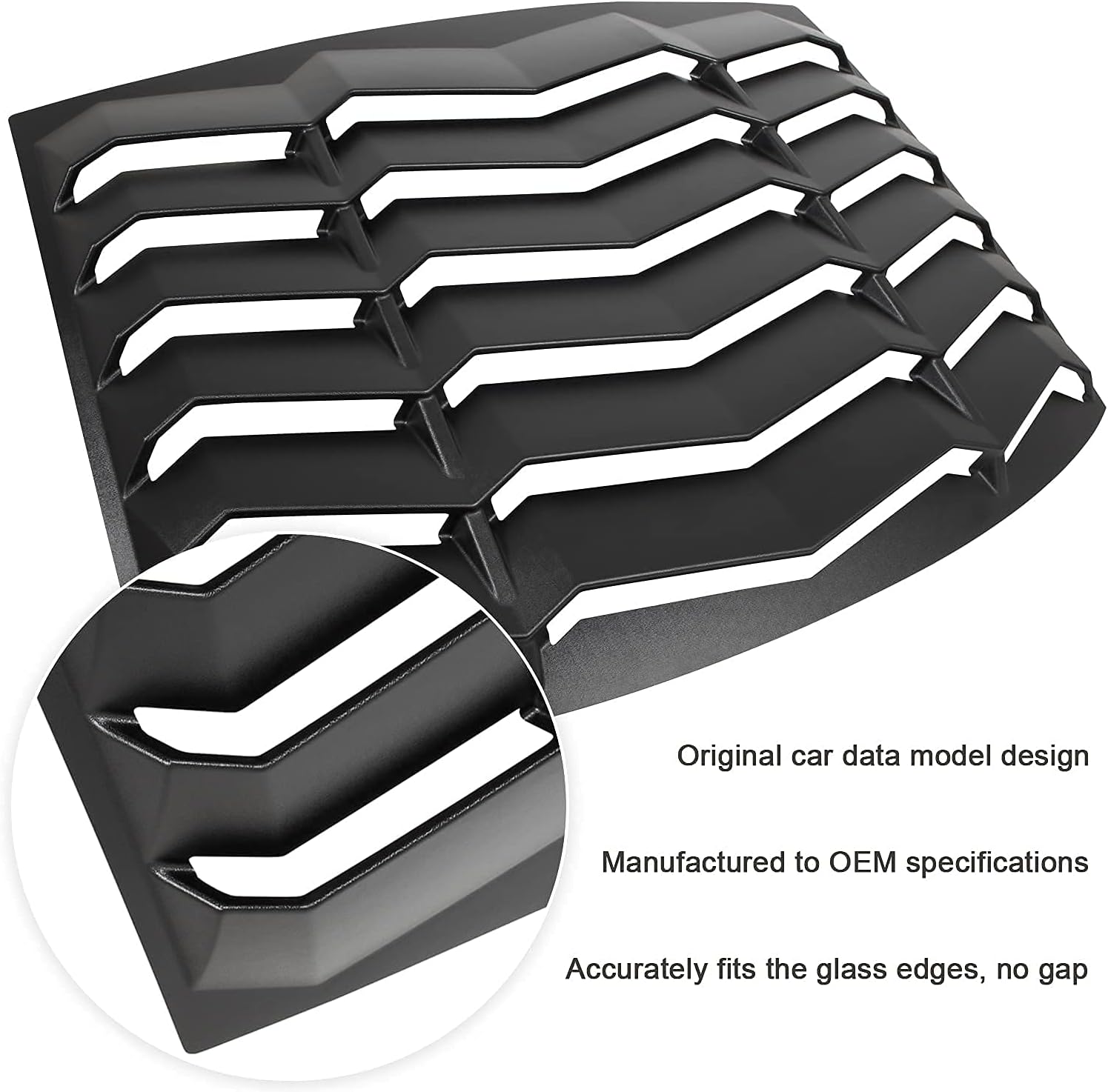 Rear Window Louvers Cover Fits for Dodge Charger 2011-2021 ABS Window Visor Sun Shade Cover Vent in GT Lambo Style (Matte Black)