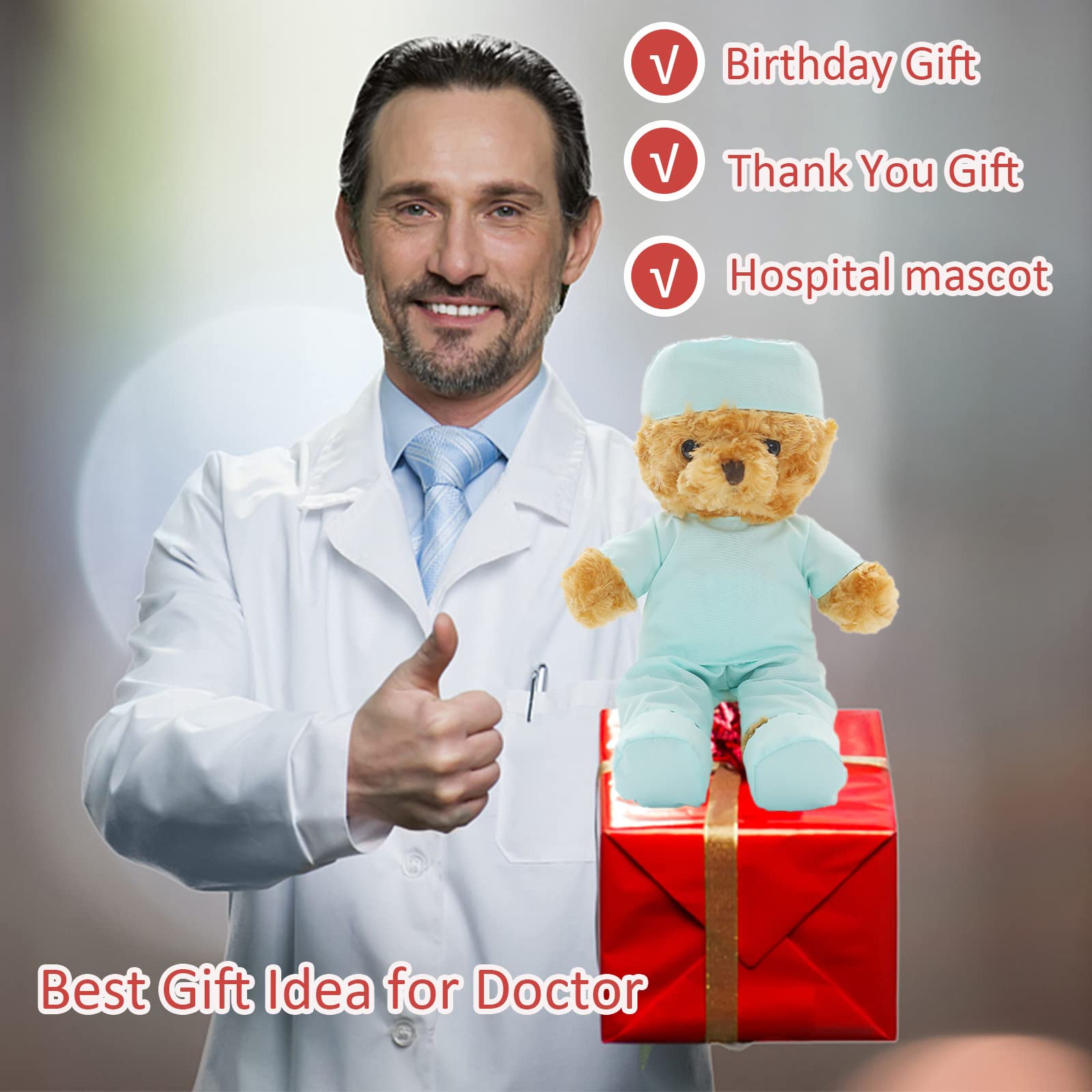 Personalisiertes Krankenschwester/Arzt Teddybär-Geschenk Mit Text & Foto – 20 Cm