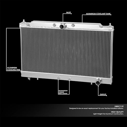 Miniatura 2 de DNA Motoring RA-ME95T-2 Radiador de aluminio completo de 2 filas, 1 paquete, metálico