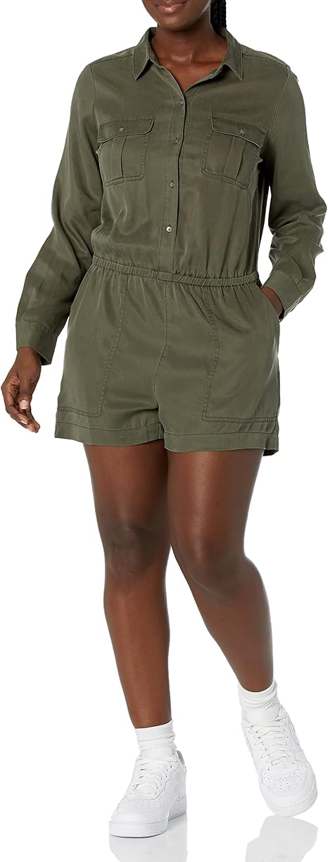 Daily Ritual Women's Tencel Long-Sleeve Utility Romper | Amazon