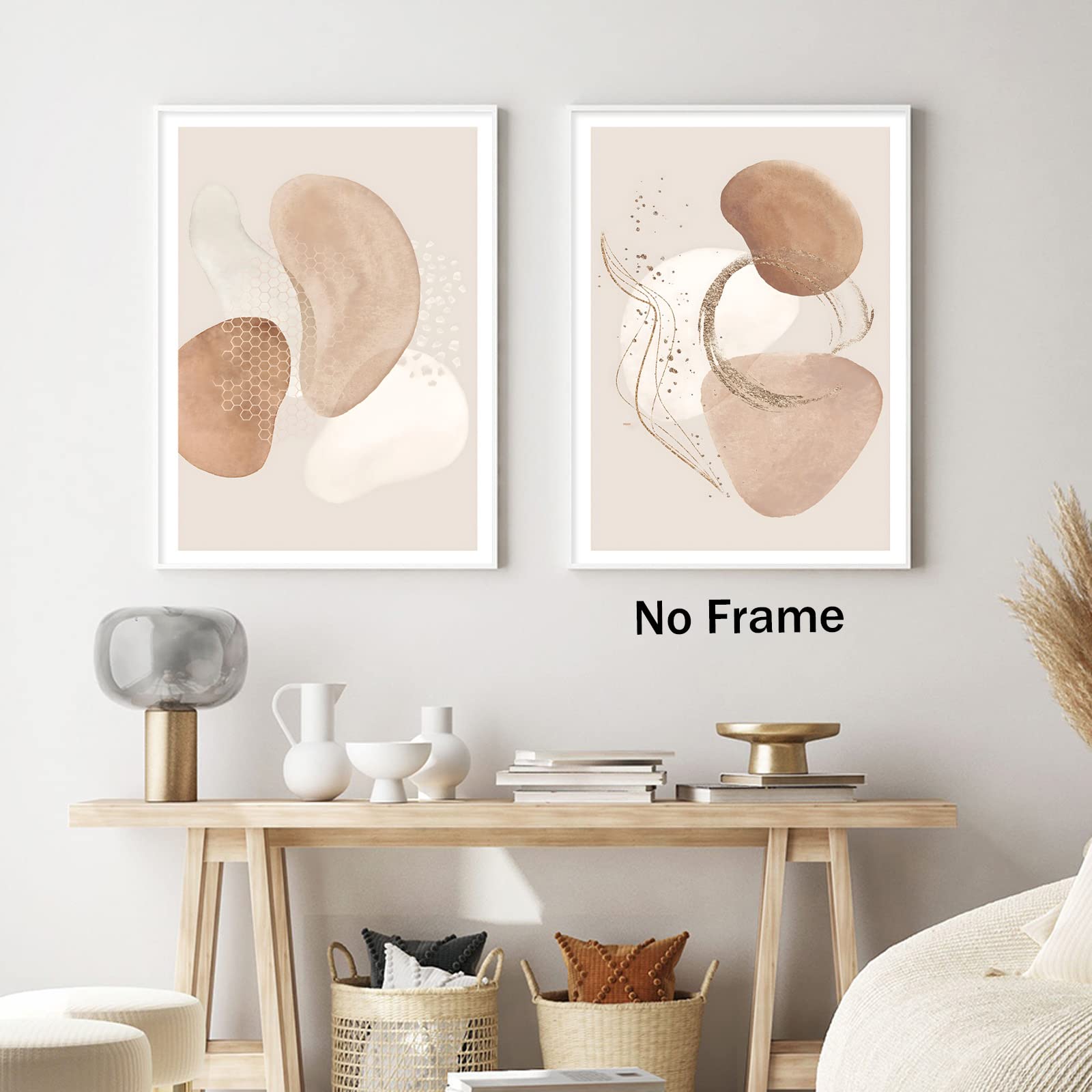 YPY Abstrakte Wandkunst In Orange – 60x90 Cm, Mit Schwarzem L-Rahmen, Moderne Leinwand Für Wohnzimmer & Flur