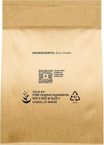 Miniatura 9 de Pure Original Ingredients Óxido de zinc, embalaje ecológico, no nano (1 libra)