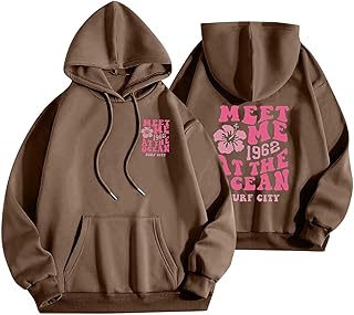 Pink Palm Puff Hoodie Sweatshirts for Teen Girls Long Sleeve Preppy Hoodies Pullover 2024 Fall Trendy Tops