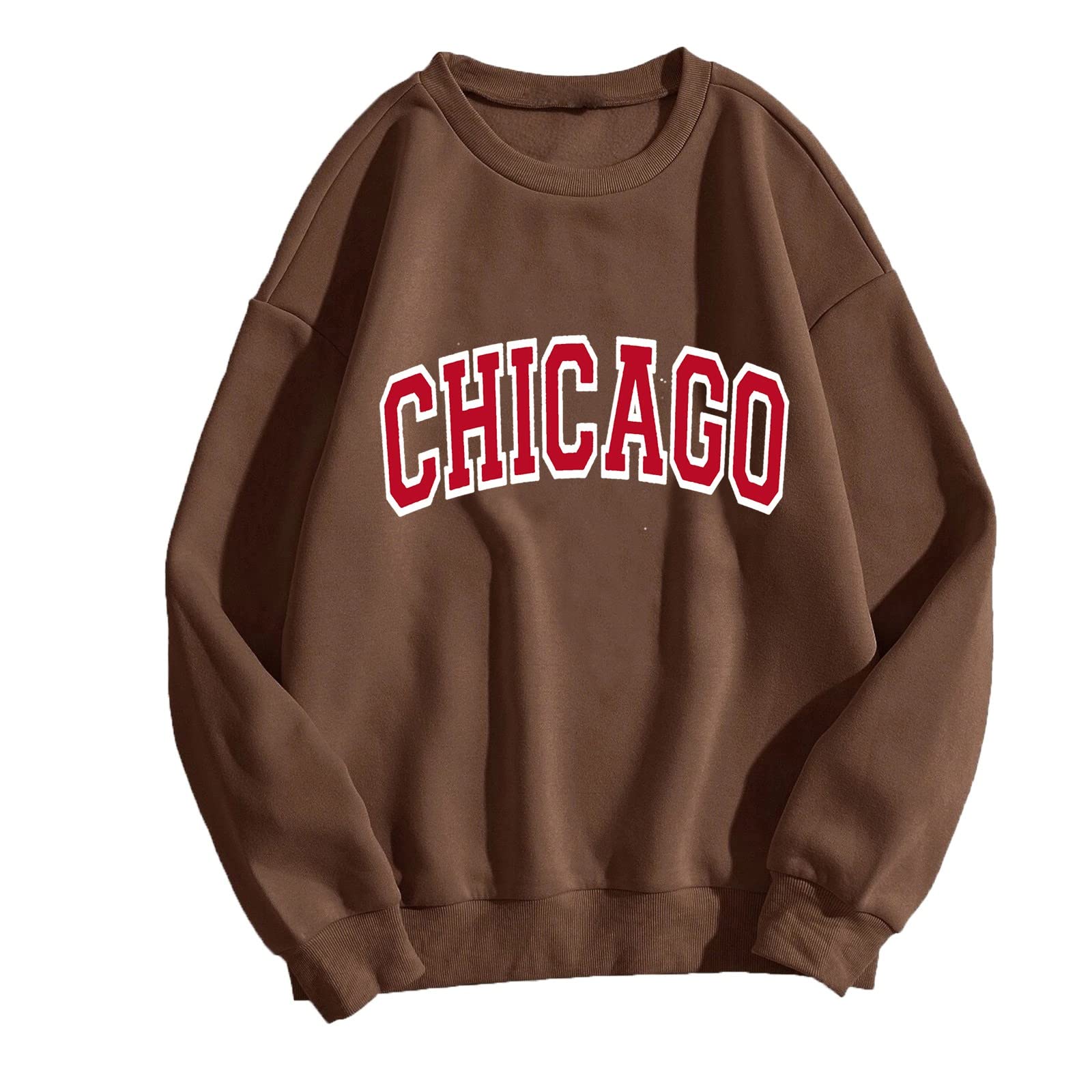 Sweatshirt femme Saint Valentin pull marron XL ample et doux