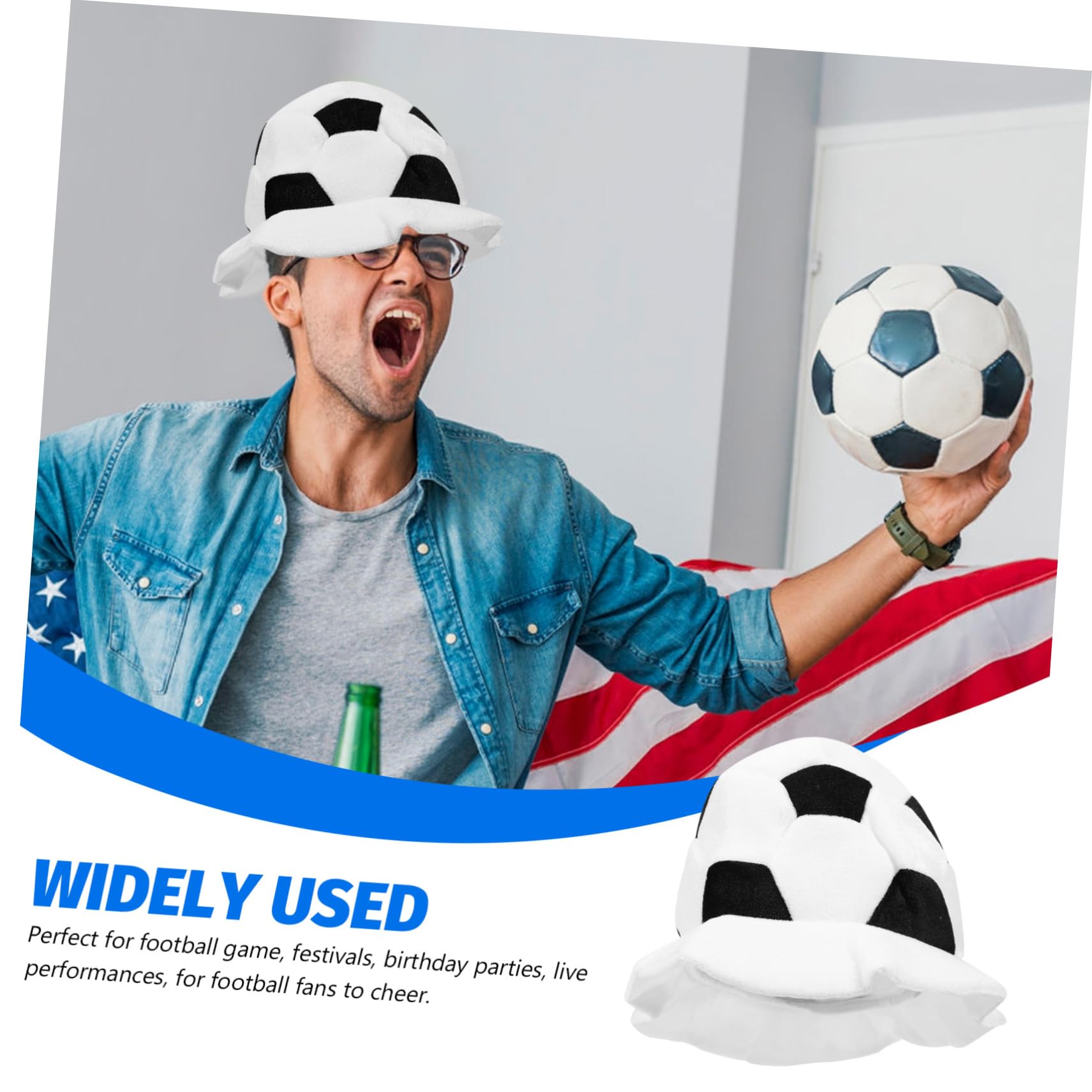 Cabilock 4 Piezas sombrero vacaciones gorro ventilador accesorios fiesta gorra futbol gorras futbol tapas tiara gorros felpa para partidos futbol Recuerdos fiesta Deportes