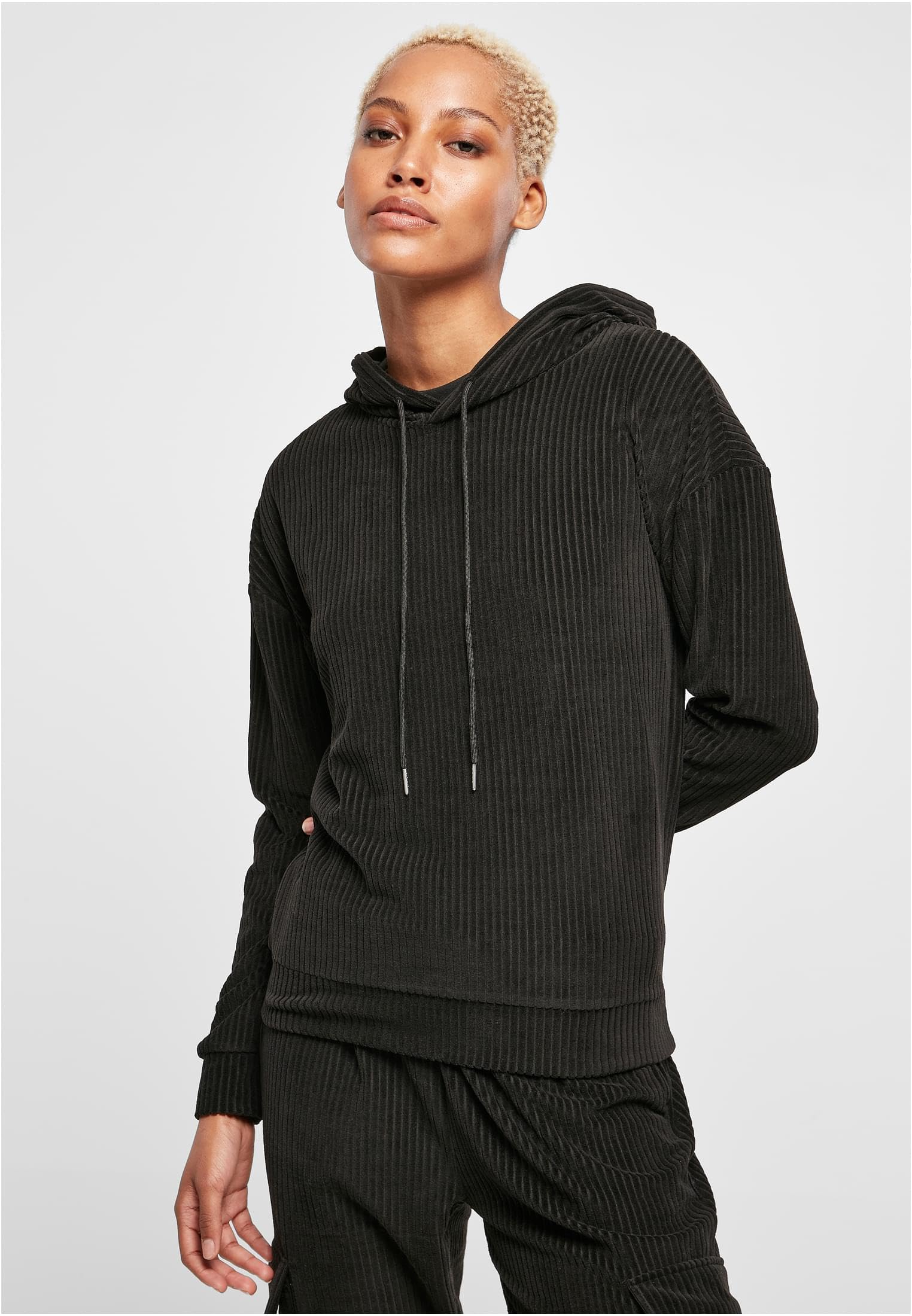 Urban Classics Damen Ladies Velvet Rib Hoody