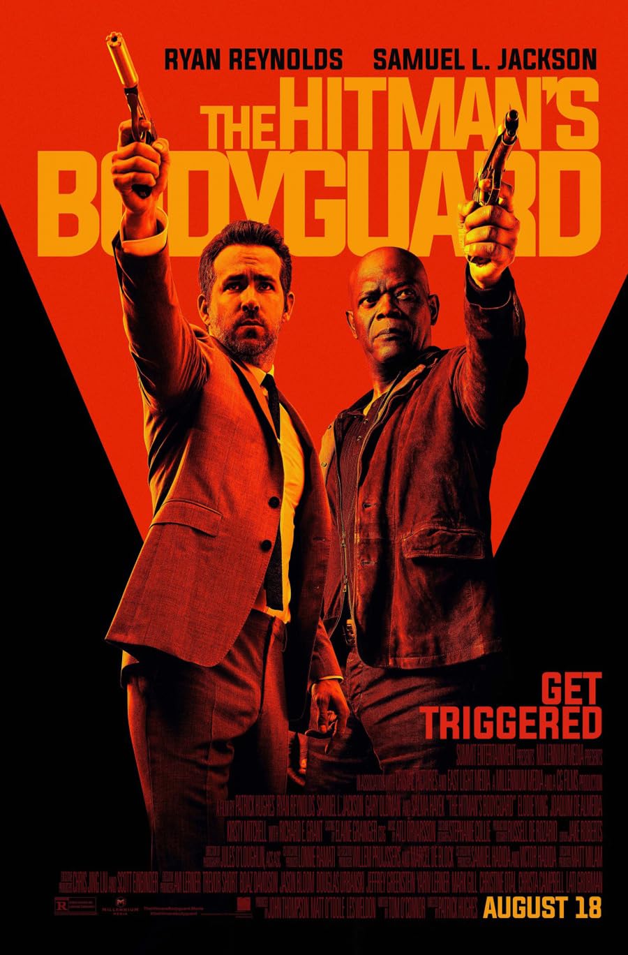 Movie Poster THE HITMAN'S BODYGUARD 2 Sided ORIGINAL FINAL 27x40 RYAN REYNOLDS SAMUEL L. JACKSON