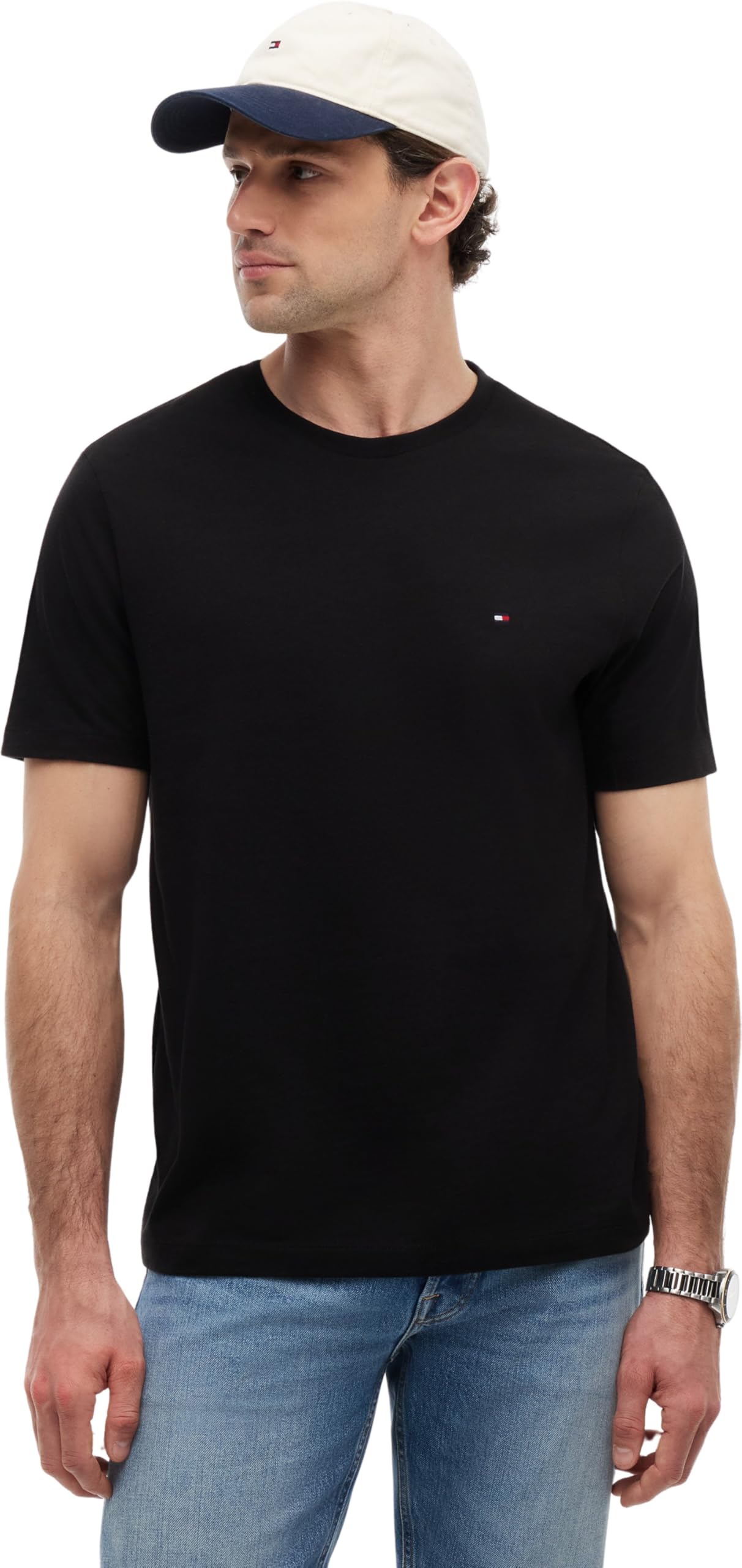 Tommy Hilfiger Herren T-Shirts Kurzarm Essential Regular Fit Rundhalsausschnitt