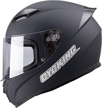 Full Face Motorcycle Helmet, DOT Approved,Street Bike Helmet for Adults Men Women, ABS Shell with Visor, Removable Liner, Bluetooth-Ready Speaker Pockets A Matte Black, XXL