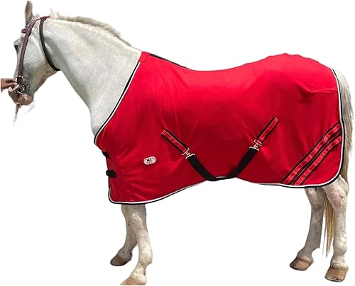 Vista 42 de Majestic Ally Manta de caballo de forro polar antibolitas con cuerda trenzada plateada (morado, 78)