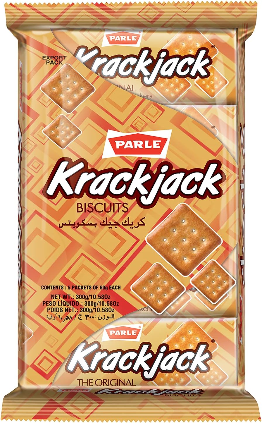 Parle Krack Jack, Biscuits, 60 Gm, Pack Of 5
