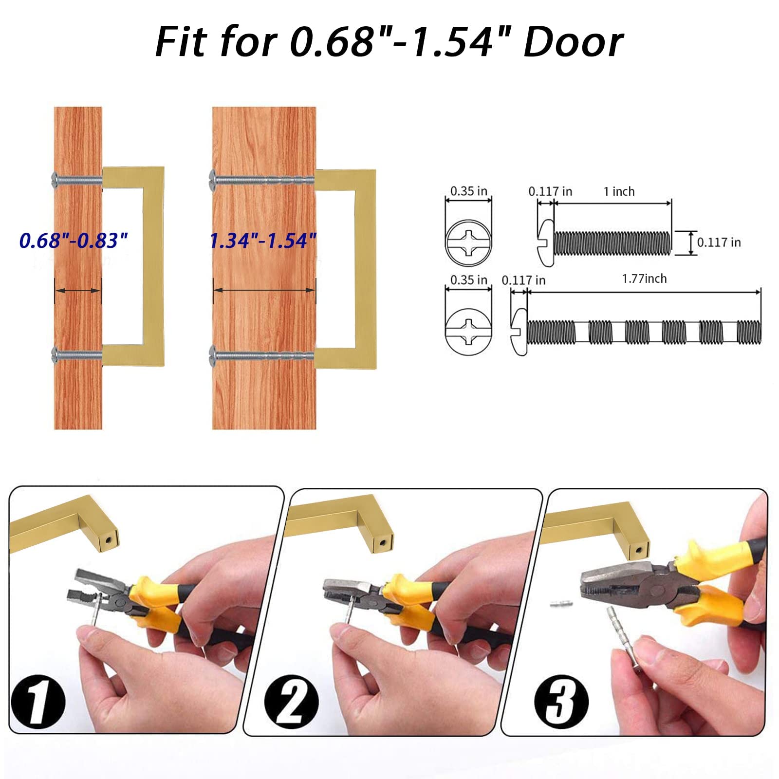 Maniglie Per Mobili Vintage In Acciaio Inox - 15 Pezzi, Distanza Fori 192 Mm, Finitura Oro - Foto 6
