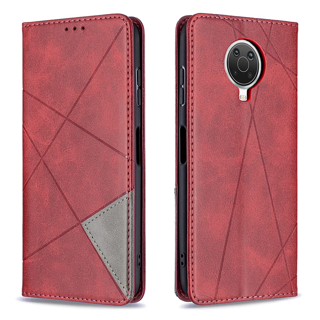 Etui na Telefon Komórkowy Nokia G20 / Nokia G10 Skóra PU Portfel etui Ochronne etui Case Case Stojak, [Przegródki na karty],Magnetyczne etui z Klapką (Czerwony)