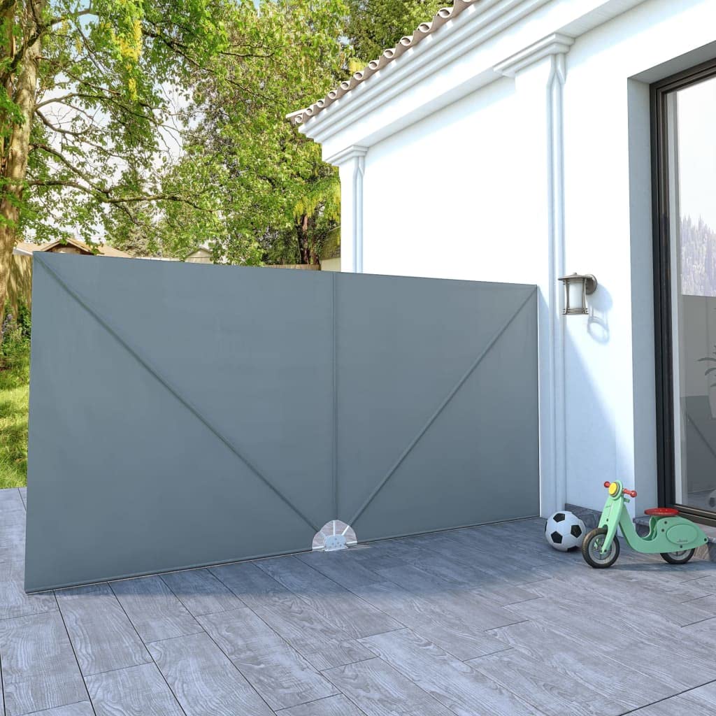 vidaXL Auvent latéral Pliable de terrasse Gris 400 x 200 cm