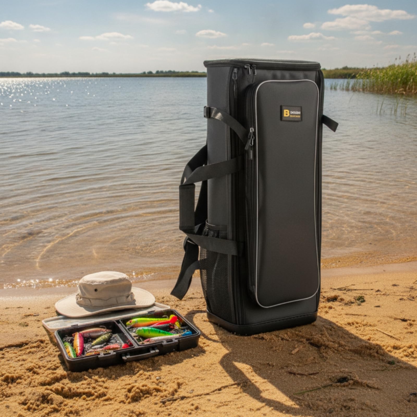 Borsa a Barile con Resistente Borsa Porta Canna da Pesca Portatile Custodia per Campeggio