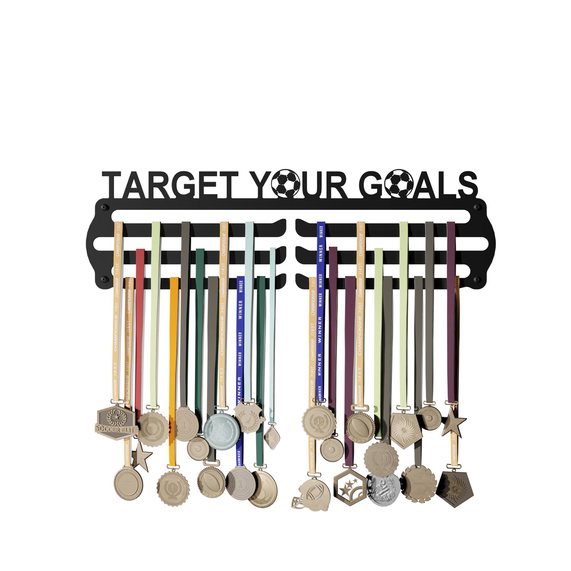 Glory Medal Hangers - Target Your Goals Medal Holder - Large Metal Wall Display - Holds Up to 90 Medals - Black, Glossy Finish - Perfect for Kids and Athletes (B0D9DGT8DW) Amazon Price History, Amazon Price Tracker