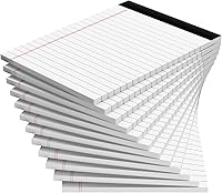 Vista 14 de Blocs de notas amarillos, paquete de 12 blocs legales de 4x6 pulgadas, bloc de notas de papel rayado, blocs de notas perforados, blocs de escritura