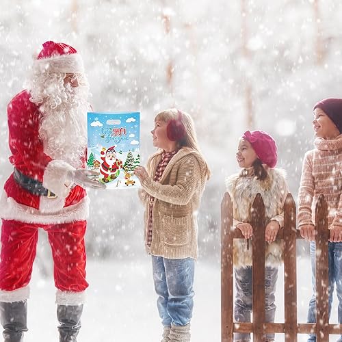 Miniatura 7 de 40 bolsas de regalo de Navidad con asas, bolsas de regalo de Navidad de invierno para niños, bolsas de plástico de Papá Noel para dulces, pequeñas