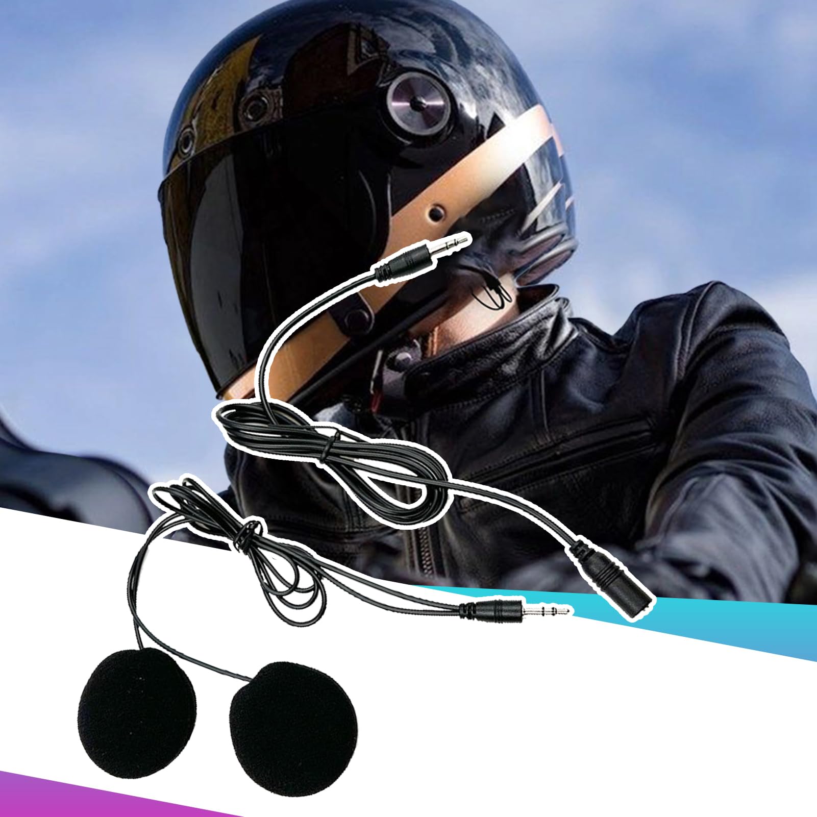 Genérico Altoparlanti per casco da motocicletta: microfono per casco senza fili, audio ad alta fedeltà | Dispositivo di comunicazione di cancellazione del rumore per moto da neve, moto sport
