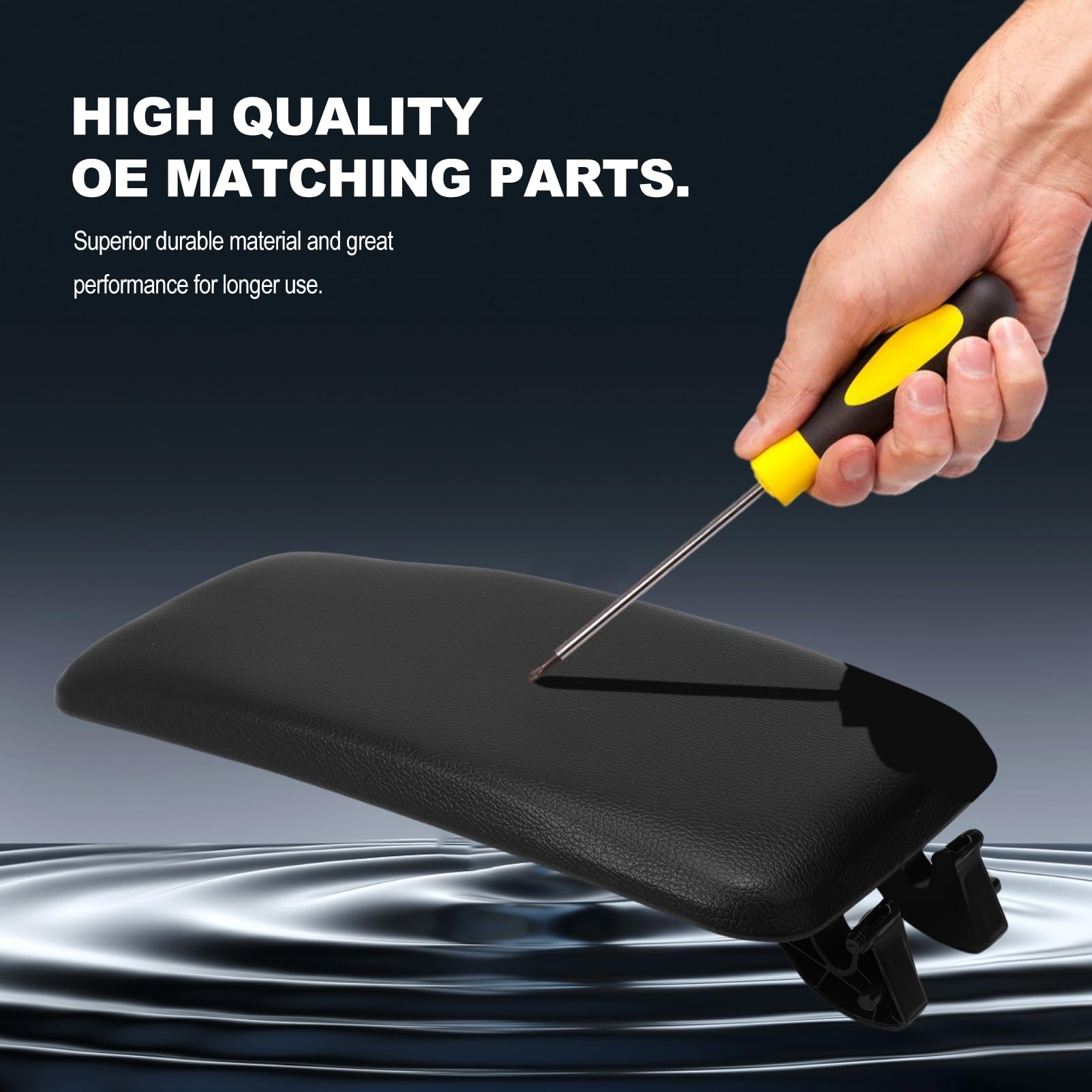 KASturbo Copertura per bracciolo centrale, compatibile con A1 8X1 2012-2018, in pelle, colore: Nero OEM:8X0864245B
