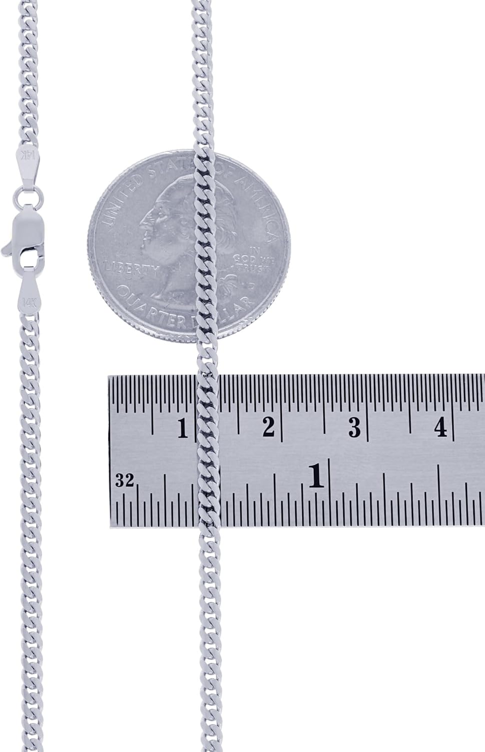 Nuragold 14K Real White Gold Solid Miami Cuban Link Chain Bracelet 7"-9" (2.7mm-7mm) Italian Jewelry for Men & Women - Image 9