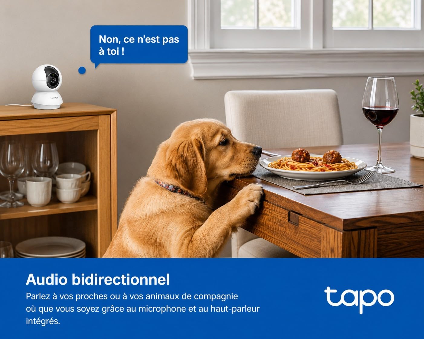 Tapo C250 Caméra de Surveillance Intérieure 4K 8MP, 360° Pan/Tilt, Détection IA Gratuite, Suivi Auto Zoom, Vision Nocturne 12m, Audio Bidirectionnel, Stockage Local