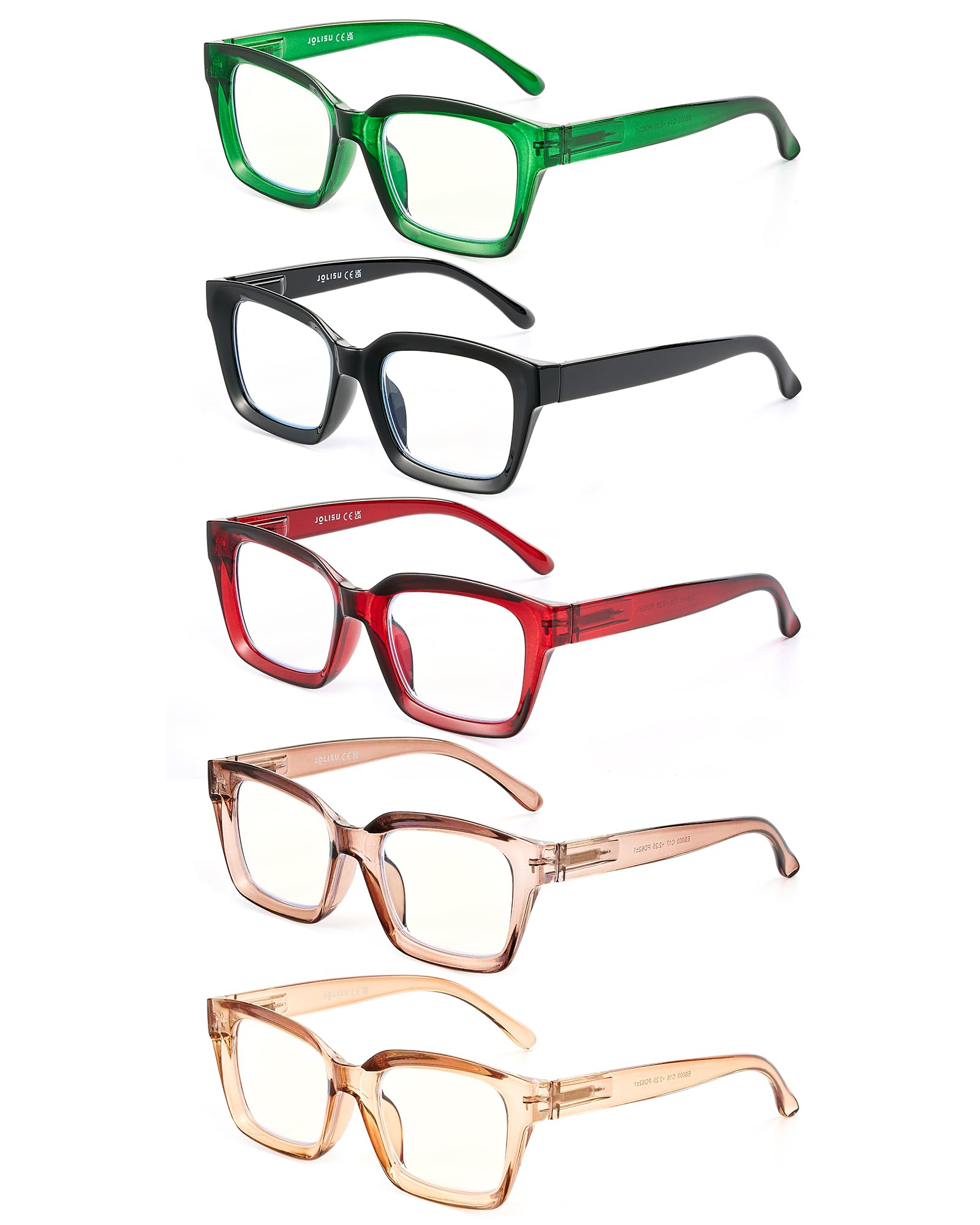Photo 1 of JOLISU 5 Pack Reading Glasses For Women,Blue Light Blocking Computer Reader Spring Hinge Eyeglasses +1.75