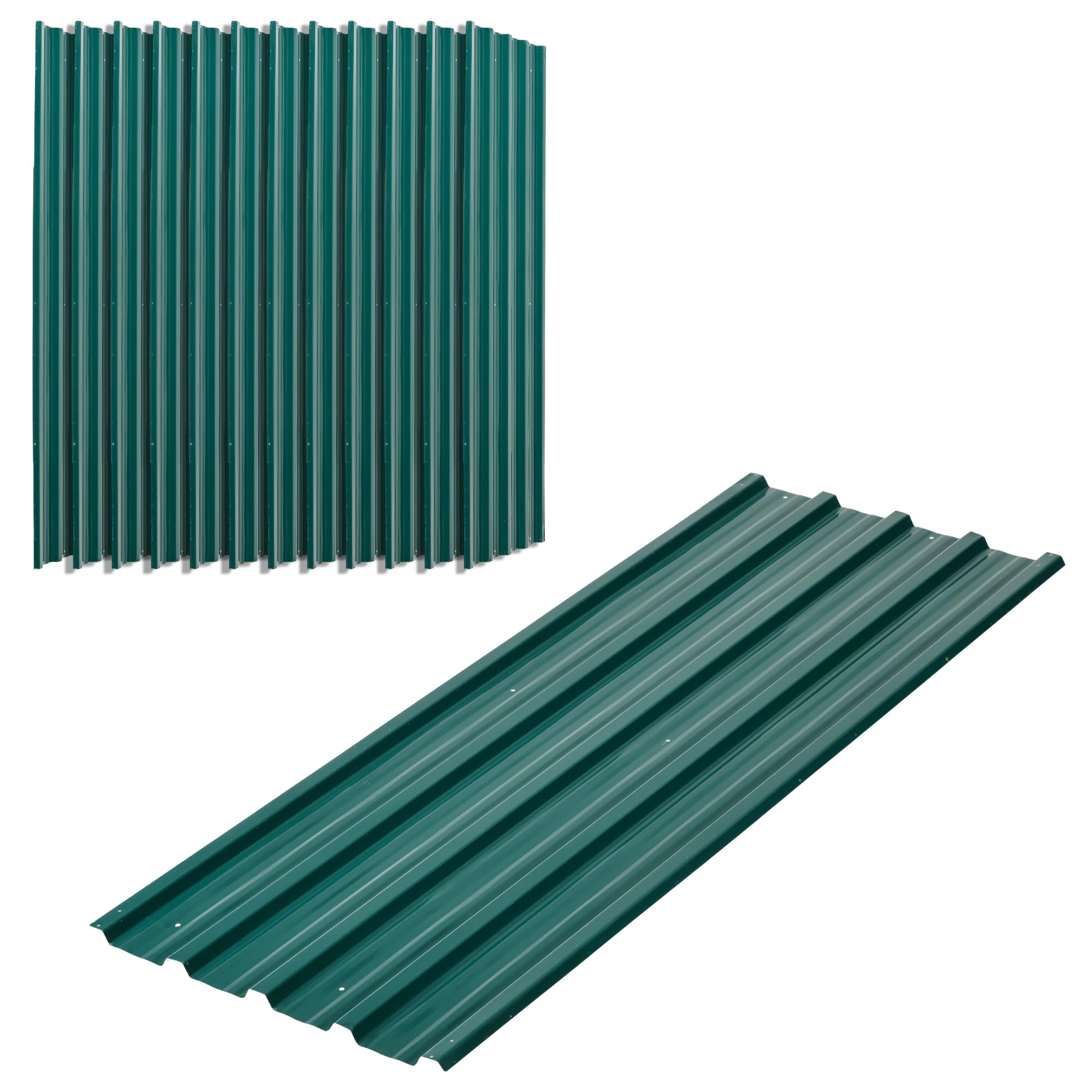 Outsunny Green Pack Of 12 Metal Roofing Sheets For House And Shed
